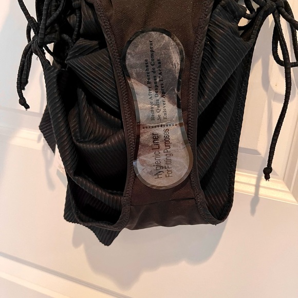 NWT TiniBikini One Piece Ruffle Top Swimsuit, Black, S - Picture 5 of 8